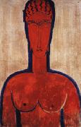 Amedeo Modigliani Large red Bust oil on canvas